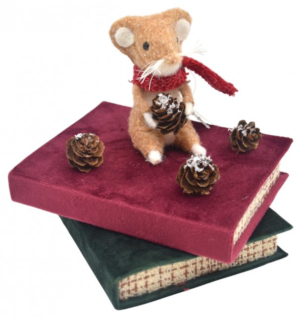 Apac Mouse Sitting On Books 11.5cm