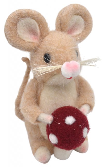Apac Mouse Holding Toadstool 15cm