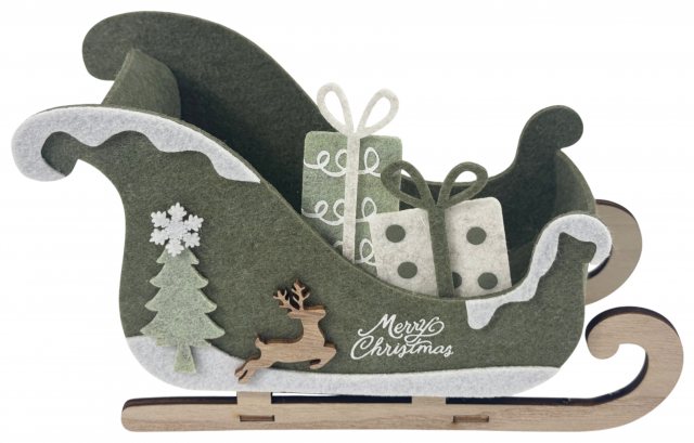 Apac Felt Sleigh With Gifts 14cm x 22.5cm
