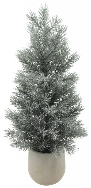 Apac Snowy Pine Tree In Grey Pot 45cm
