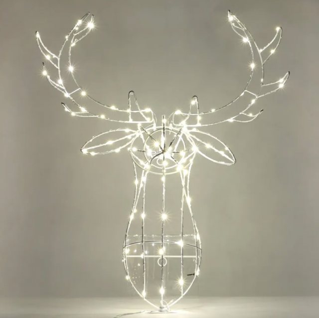 Apac Mains Warm White LED Stags Head 60cm x 70cm x 20cm