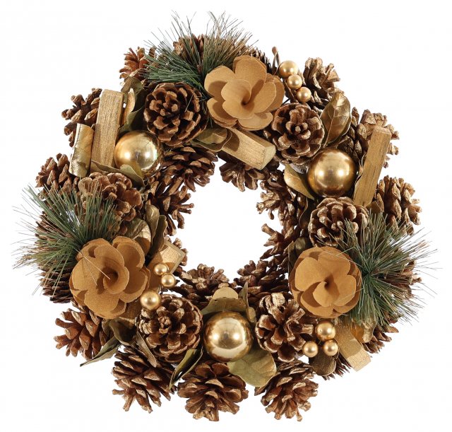 Apac Gold Tipped Wreath 30cm