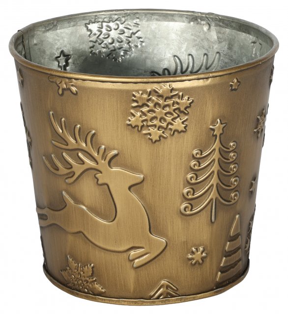 Apac Festive Gold Planter With Gold Liner