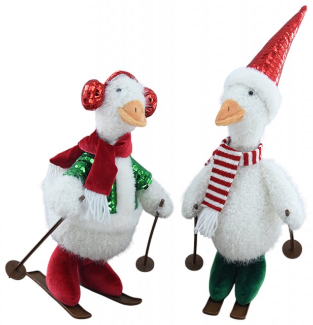 Apac Festive Skiing Duck 48cm Assorted