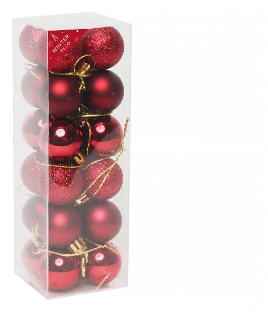 Apac Shatterproof Burgundy Baubles 3cm 24 Pack