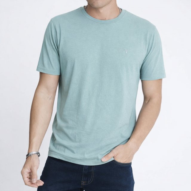 Carabou Carabou Plain Short Sleeved T-Shirt Sea Green