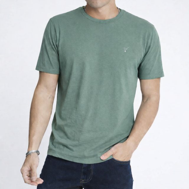 Carabou Carabou Plain Short Sleeved T-Shirt Sage Green