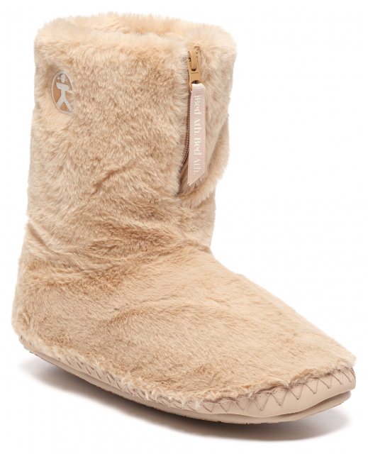 Bedroom Athletics Marilyn Faux Fur Slipper Boot Latte