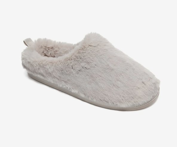 Bedroom Athletics Ariana Faux Fur Mule Slipper Light Grey