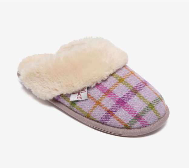 Bedroom Athletics Pippa Checked Slipper Lilac/Pink