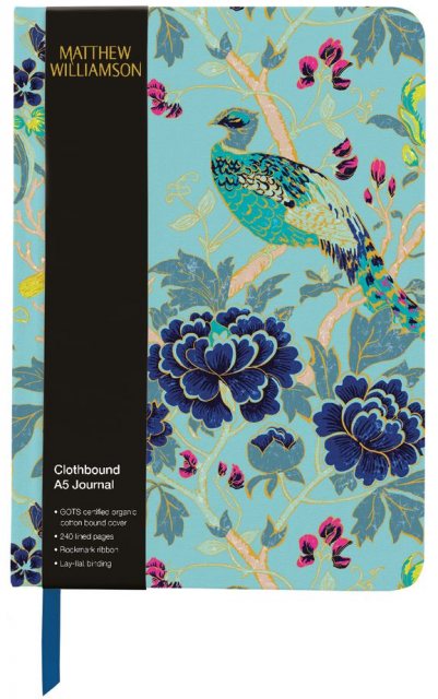 Matthew Williamson Clothbound A5 Journal Magnolia Peacock