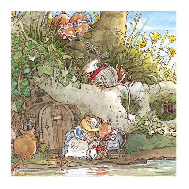 Brambly Hedge Cooling Off By The Stream Card