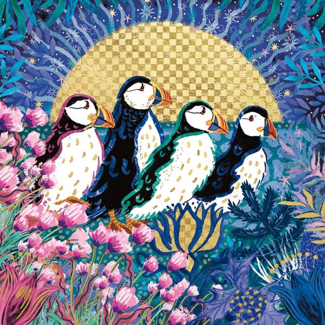 Emma Frances Grant Puffin Sunrise Card