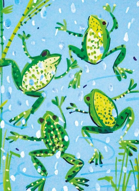 Sarah Campbell Leaping Frogs Card