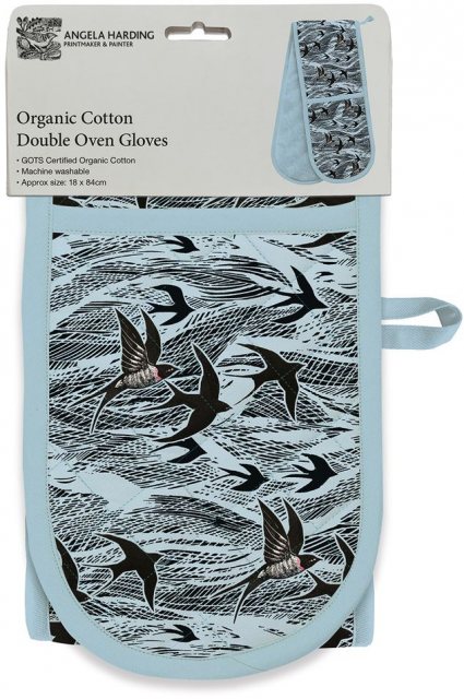 Angela Harding Organic Cotton Double Oven Glove Swallow & Sea