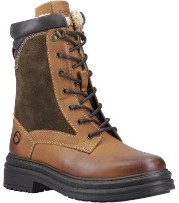 Cotswold Cotswold Lacock Lace Up Boot Tan/Green
