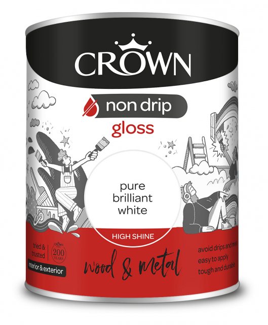 Crown Crown Gloss Paint Non-Drip 750ml White