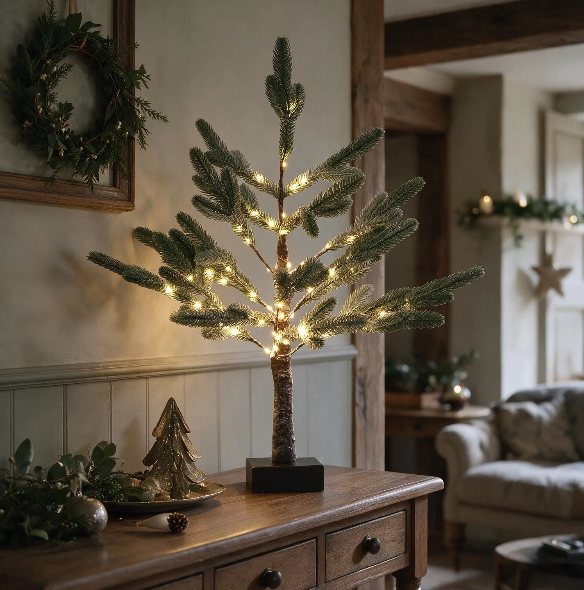 Noma Frosted Fir Twig Tree Warm White
