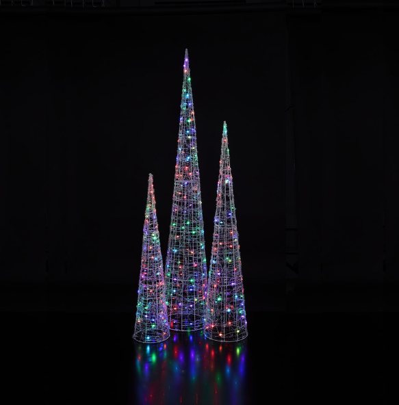 Noma Spectrum Acrylic Tree Cone 1.6m 3 Pack