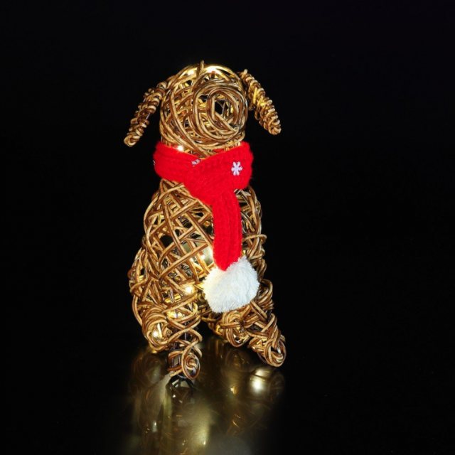 Noma Sitting Wicker Dog
