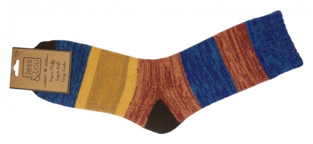 Jess & Lou Ladies' Cosy Stripey Block Sock