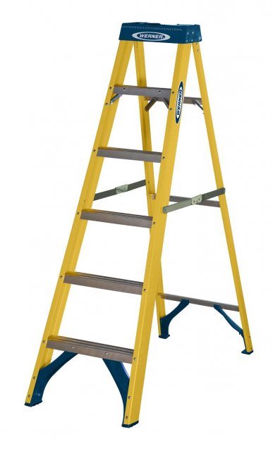 WERNER Werner Fibreglass Stepladder 6 Tread