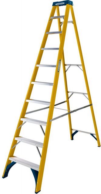 WERNER Werner Fibreglass Stepladder 10 Tread