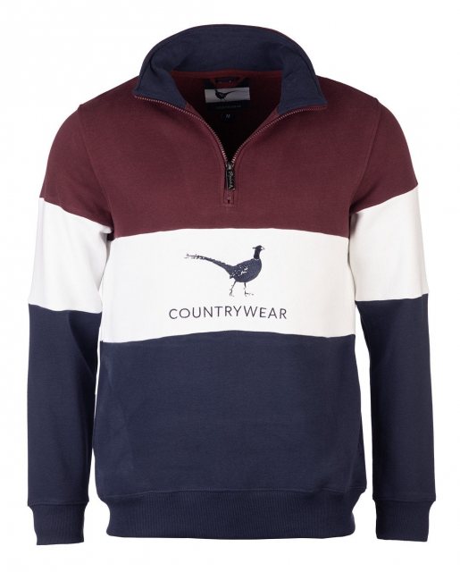 Rydale Rydale Byland Phesant Sweatshirt Navy/White/Wine