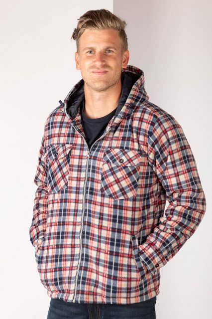 Rydale Rydale Ulrome Hooded Fleece Overshirt Navy/White Check