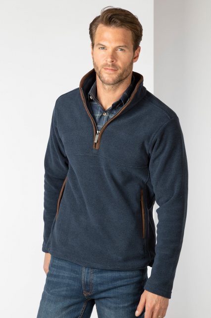 Rydale Rydale Huggate 1/4 Zip Fleece Marl Navy
