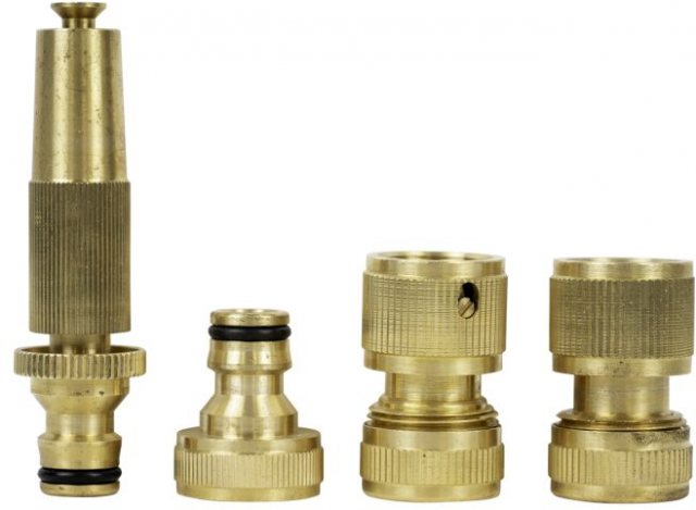 Jefferson Tools Jefferson Brass Water Hose Connector 4 Piece