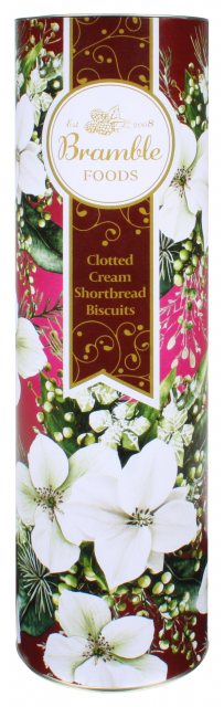 Bramble Foods Clotted Cream Shortbread Tin 200g Christmas Rose