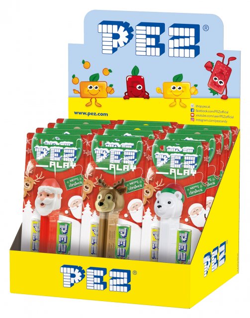 Pez Christmas Candy Dispensers and 2 Refills