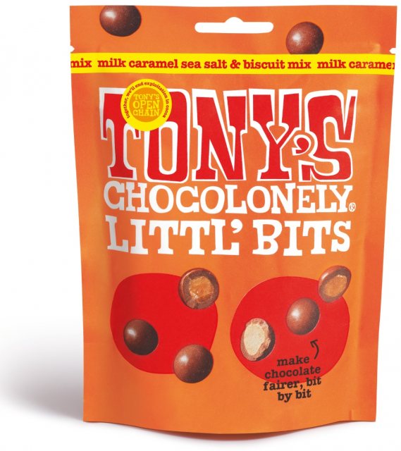 Tony's Chocoloney Milk Caramel Sea Salt & Biscuit Littl' Bits Mix 100g
