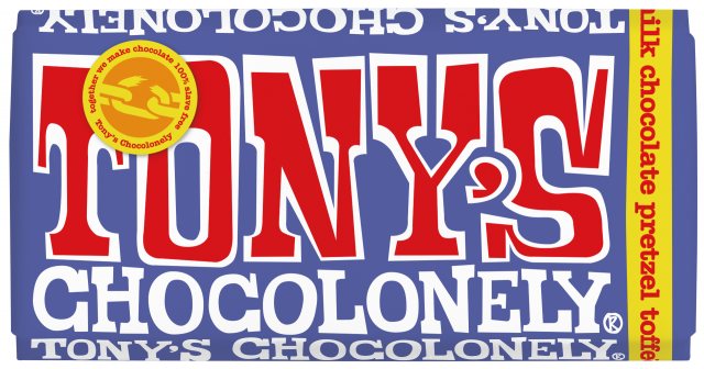 Tony's Chocoloney Dark Milk Chocolate Pretzel & Toffee Bar 180g