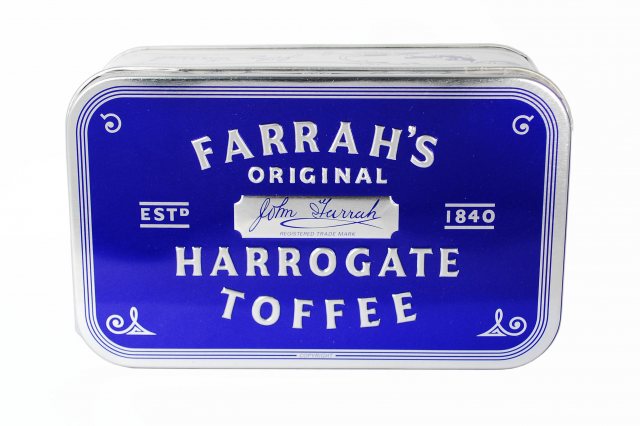 Farrah's Toffee Embossed Crescent Tin 300g