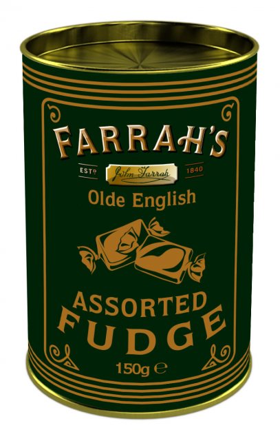 Farrah's Olde English Assorted Fudge Drum 150g
