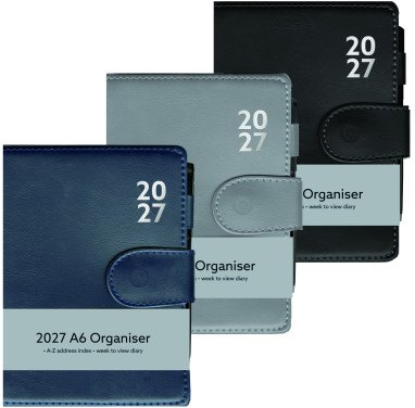 JADE Premium Week to View Organiser & Pen A6 2027 Assorted