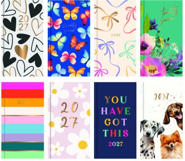 JADE Week to View Slim Diary 2027 Assorted