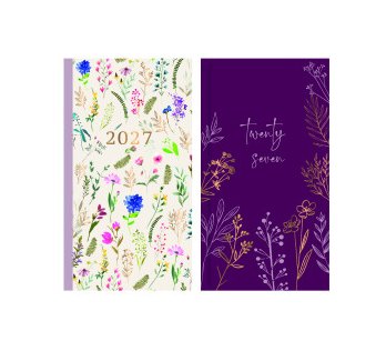 Floral Meadow Slim Diary Week to View