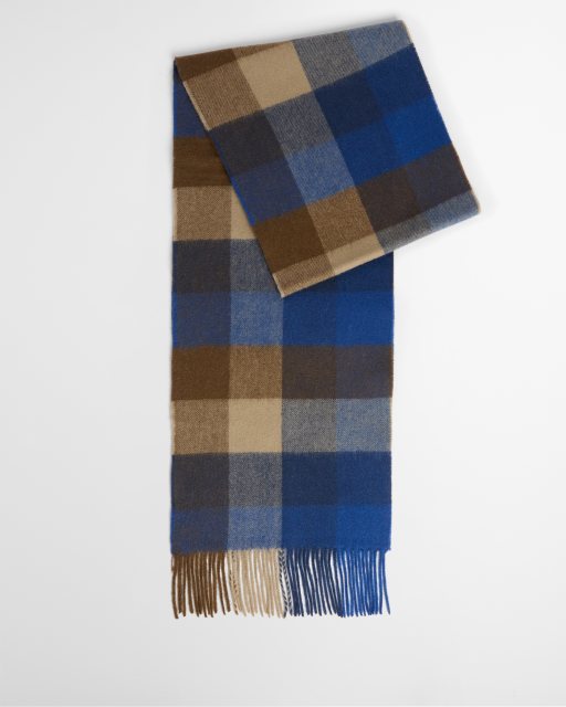 Barbour Barbour Lambswool Tattersall Scarf Navy