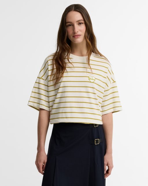 Barbour Barbour Ambleside Striped Top Cloud/Pear