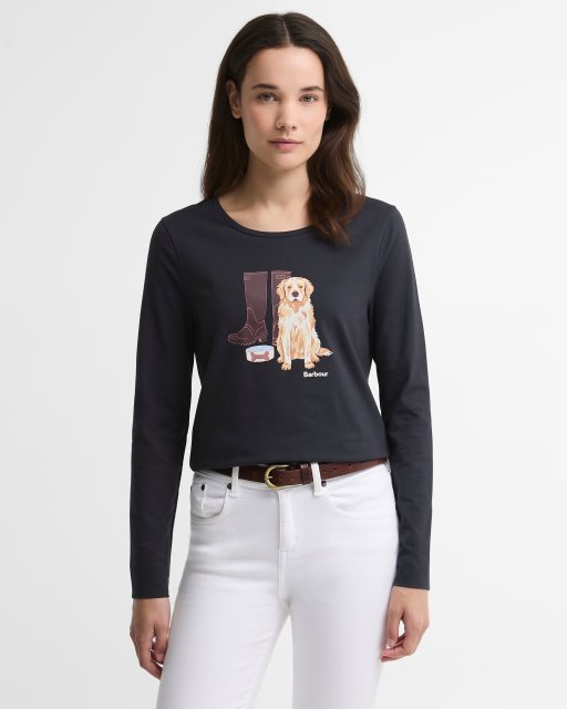 Barbour Barbour Hedley Long Sleeve T-Shirt Navy Dog