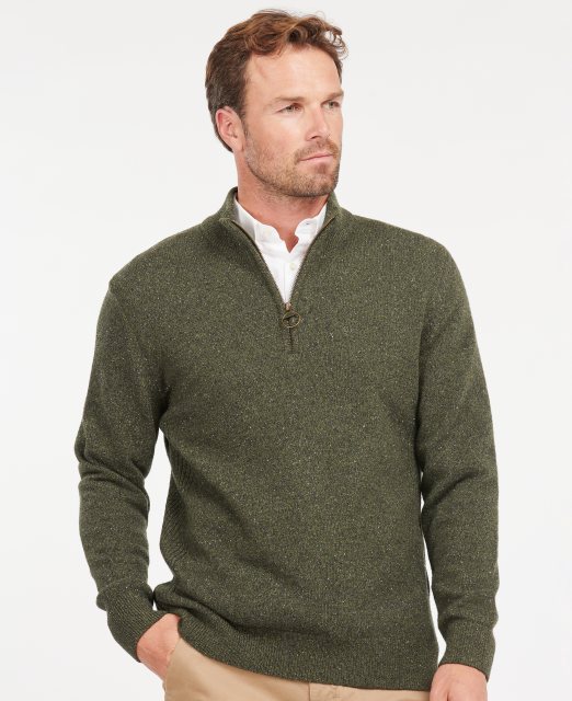 Barbour Barbour Tisbury 1/2 Zip Knitted Jumper Dark Seaweed