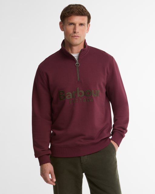Barbour Barbour Fosse 1/2 Zip Sweatshirt Bordeaux