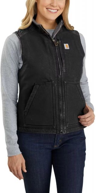 Carhartt Carhartt Washed Duck Mock Neck Gilet Black