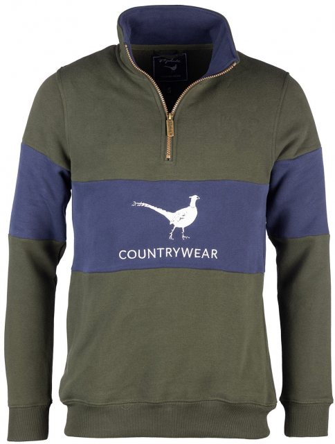 Rydale Rydale Byland Pheasant Sweatshirt Olive/Navy/Olive