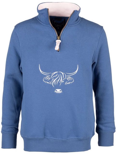Rydale Rydale Junior Byland Cow Sweatshirt Mid Blue