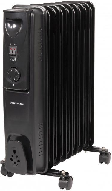 Pro Elec Oil Filled Radiator Black 2000w