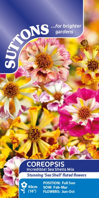 SUTTONS Suttons Coreopsis Incredible Sea Shells Mix Seeds